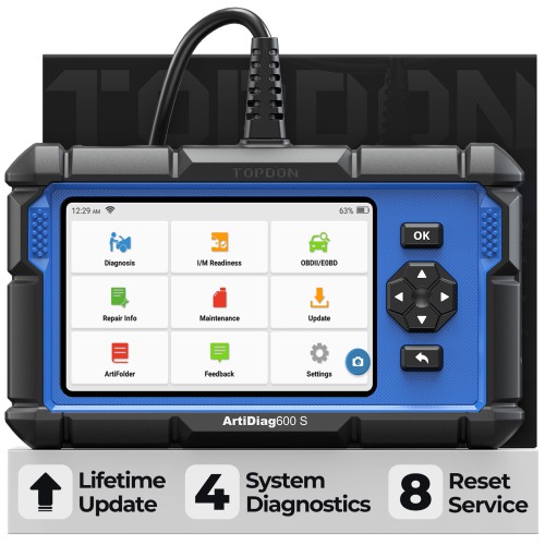 TOPDON Artidiag600 S Diagnostic Scanner 4 System Diagnostics 8 Hot Service Functions One Touch AuteoVIN Free Lifetime Update