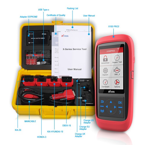 Second Hand XTOOL X100 Pro2 OBD2 Auto Key Programmer/Mileage Adjustment with EEPROM Adapter