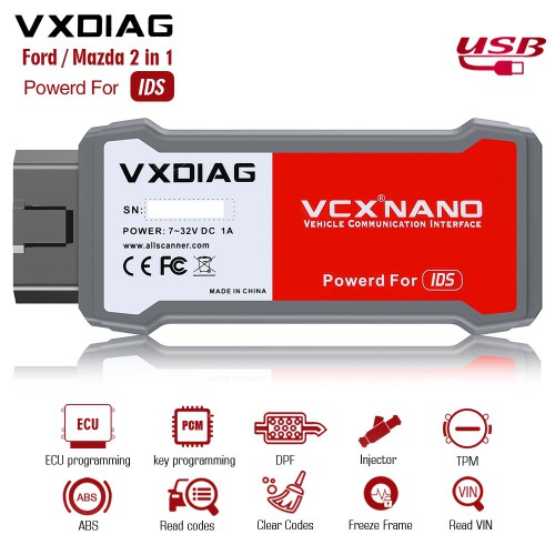 Second Hand VXDIAG VCX NANO for Ford/Mazda 2 in 1 with IDS V95